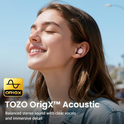 TOZO A1 Wireless Earbuds Bluetooth 5.3 Light Weight in Ear Headphones - color: Rose Gold