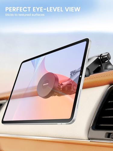 OHLPRO Magnetic Tablet Holder for Car Dashboard & Windshield, Adjustable Suction Cup Mount with Extendable Arm, 360° Rotation, Washable Base, Compatible with iPad, for Magsafe iPhones, Tablets - size: for 4.7-12'' Tablet