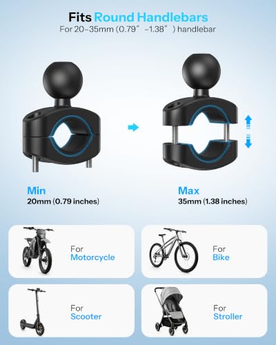 OMOTON Bike Phone Holder Extended Arm, Anti-Shake Camera-Friendly Mount - color: 7-Black Pro