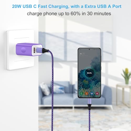 for Samsung Galaxy S26+ S26 Plus Ultra, Fast Phone Charger Block Box Plug - color: Purple