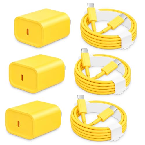 AISNI USBC Charger for iPhone Duo/18 Pro Max/17/16/15 Charger Fast Charging - color: Yellow