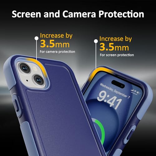 Follaroma Magnetic for iPhone 15 Case, Heavy Duty Cases, Blue-Purple,6.1" | Compatible with MagSafe, Heavy Duty Shockproof,Military-Grade Anti-Drop Protective,Dual Layer Magnetic Protection Phone Cover - color: Blue-Purple, size: iPhone 15 6.1''