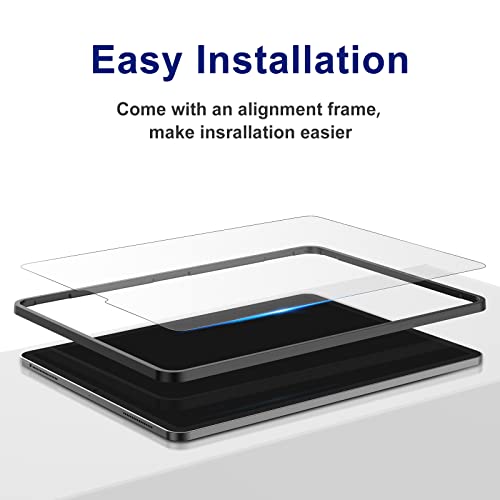 [2 Pack Matte Glass Screen Protector for iPad Air 5/iPad Air 4th Generation 10.9 Inch Bubble Free Anti-Glare Anti-Fingerprint Tempered Glass Film with Alignment Frame - size: iPad Air 5/4 10.9"
