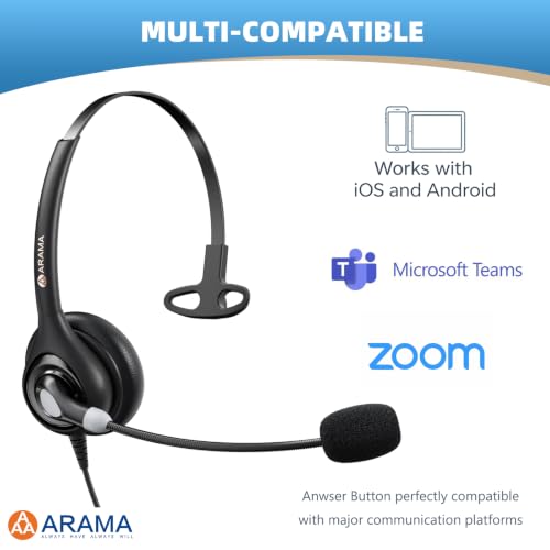 Arama 3.5mm Headset for Noise-Canceling Mic USB-C for PC/iPhone/iPad/Tablet