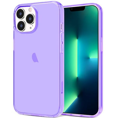 JJGoo Compatible with iPhone 13 Pro Max Case Clear, Transparent Soft Shockproof Protective Slim Thin Bumper Cover Phone Case, Purple - color: Clear Purple