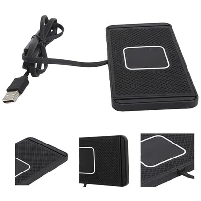 15W Non-Slip Wireless Car Charger, Fast Charging Mat for Safe Driving, Applicable to Mobile Phones, Silicone Material