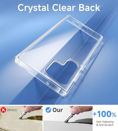 USLAI Case for Samsung Galaxy S22 Ultra 5G, Anti-Yellowing, Crystal Clear Back, Shockproof & Military‑Grade Drop Protection - Transparent - color: Clear, size: Galaxy S22 Ultra