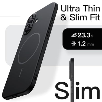 JETech Magnetic Slim Case for iPhone 17, Black - color: Black, size: iPhone 17