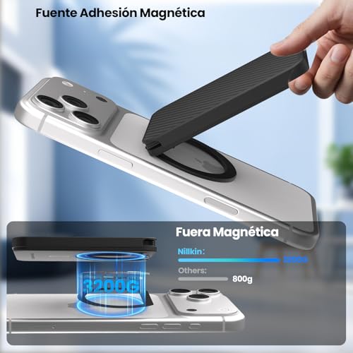 Nillkin MagSafe Wallet with Stand | Slim 3 Cards Holder | Aramid Fiber | RFID Blocking | for Men Credit Card | Phone Wallet for iPhone 17 Pro /16/15/14/13 and Most Magnetic Device (Black)