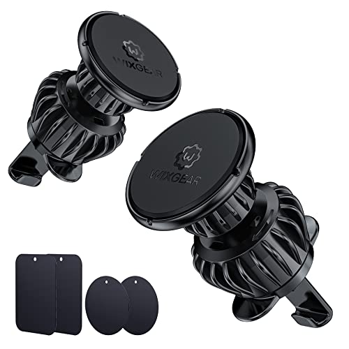 [2 Pack Universal Air Vent Magnetic Phone Holder for Car, Phone Mount for Car for Cell Phones and Mini Tablets (New Upgraded Vent Locks)