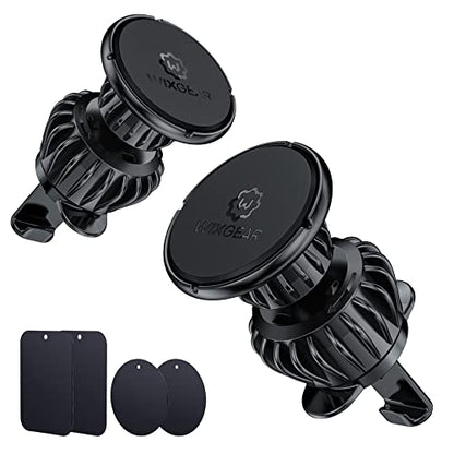 [2 Pack Universal Air Vent Magnetic Phone Holder for Car, Phone Mount for Car for Cell Phones and Mini Tablets (New Upgraded Vent Locks)