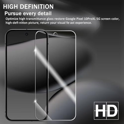 Screen Protector for Google Pixel 10 Pro XL & Camera Lens Protectors [2+2 Pack] [Ultrasonic Fingerprint Unlock] [Case Friendly] [Bubble-Free] Tempered Glass For Pixel 10 Pro XL - size: Google Pixel 10 Pro XL