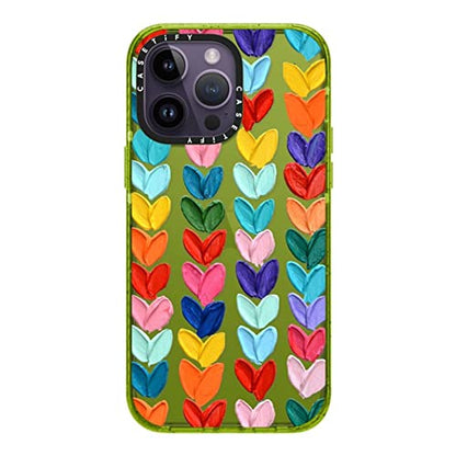 CASETiFY for iPhone 14 Pro Max Case - Impact | Slim Fit | 8.2 ft. 4x Military Grade Drop Protection | Clear Polka Daub Hearts | Kiwi - color: Polka Daub Hearts, size: iPhone 14 Pro Max (Non-Magsafe)