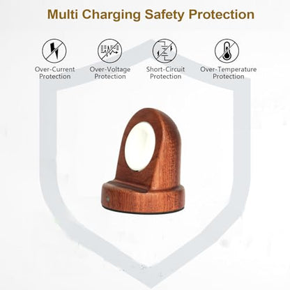 Wood Watch Charger Compatible with Samsung Galaxy Watch 8/7/6/6 Classic/ 5/5 Pro/4/4 Classic/3/Active 2 Charger Stand,Wireless Smart Watch Charger Magnetic for Samsung Watch,Gift for Men Women