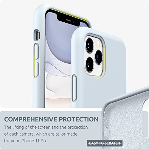 SURPHY Compatible with iPhone 11 Pro Max Case 6.5 inches, Thickened Liquid Silicone Phone Case (with Microfiber Lining) for iPhone 11 Pro Max 2019, Sky Blue - color: Sky Blue