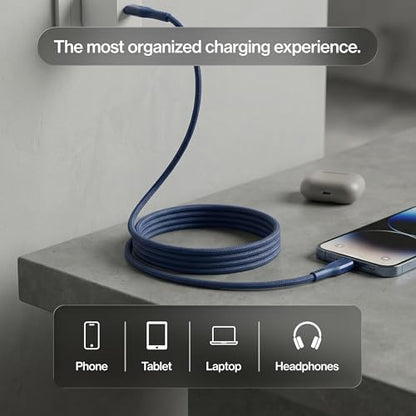 Statik MagStack Pro USB C to USB C Coiling Magnetic Charging Cable,100W - color: Navy, size: 3ft, style: USB-C to USB-C