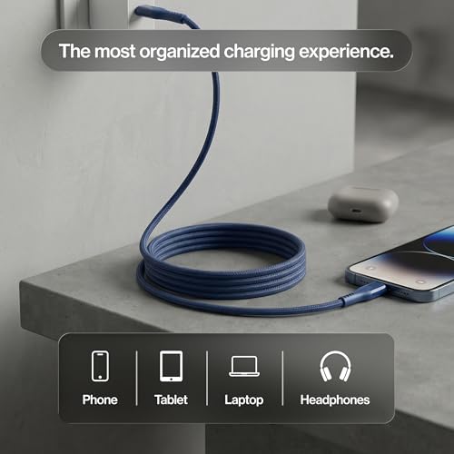 Statik MagStack Pro USB C to USB C Coiling Magnetic Charging Cable,100W - color: Navy, size: 3ft (5 Pack), style: USB-C to USB-C