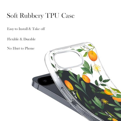 Unov for Pixel 10a Case, Clear with Design, Slim Fit Good Grip, Embossed Phone Case, Shockproof Protective Cover, Raised Camera Protection, Soft TPU, Citrus Flavors - color: Citrus Flavors