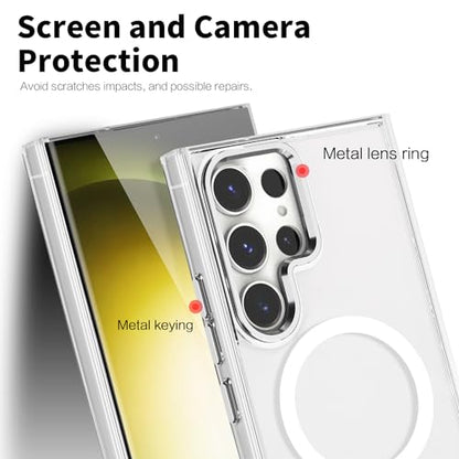 Lunivop for Samsung Galaxy s24 Ultra Case Hard [Compatible with Magsafe Wireless Charging] Yellowing Resistant Magnetic Cover Clear para S 24 Ultra 6.8 '' 5G 2024 Rugged Best Phone Cases Clear - color: Clear, size: Compatible with Samsung Galaxy S24 Ultra