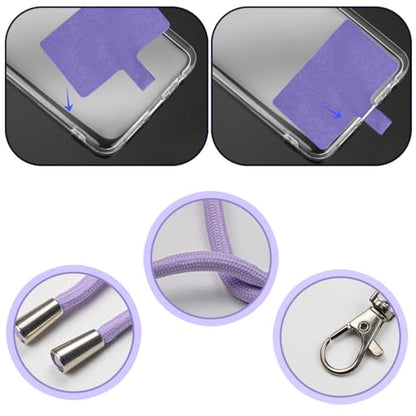 8 Packs Cell Phone Lanyards for Around The Neck,Adjustable Crossbody Phone Strap,Lanyard Phone Holder - color: Purple