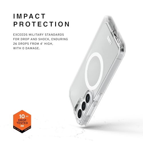 URBAN ARMOR GEAR UAG for Samsung Galaxy S26 Case 6.3" Scout Clear - Magnetic Charging Compatible Transparent Rugged Military Drop Tested Protective Cover, Ice/White - color: Scout Clear - Ice/White