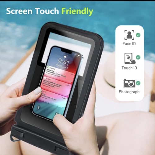 Industrial Field Cases Waterproof Phone Pouch, All Gray/Grey Pouch Cell Phone Floating Pouch with Carrying Strap (Single 7.5) - size: Single 7.5