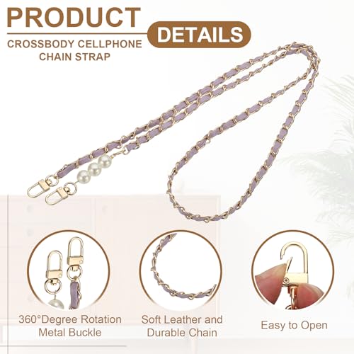 uxcell Phone Lanyard, Crossbody Cellphone Chain with Tether Tabs - color: Purple