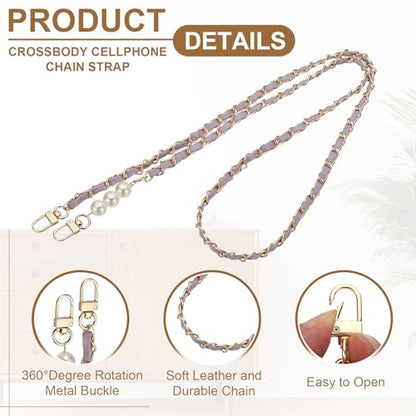 uxcell Phone Lanyard, Crossbody Cellphone Chain with Tether Tabs - color: Purple