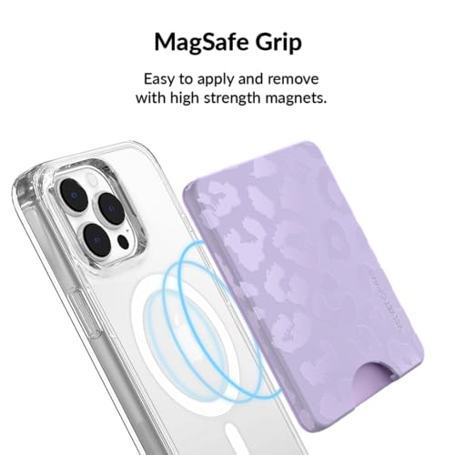 VELVET CAVIAR compatible with MagSafe Wallet - Magnetic Card Holder Wallet for iPhone 12/13/14/15 (Lilac Purple Leopard) - color: Lilac Purple Leopard