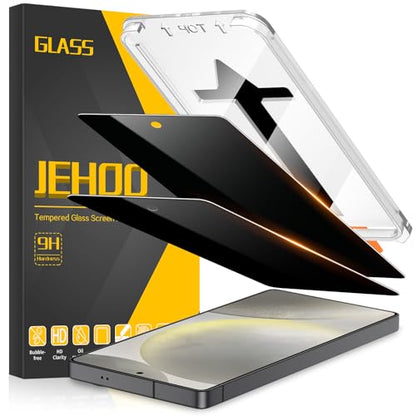 [2 Pack] Privacy Screen Protector for Samsung Galaxy S24, Ultrasonic Fingerprint Support, Auto-Alignment Frame, Easiest to Installation, Scratch-Resistant, Bubble-Free - size: Galaxy S24