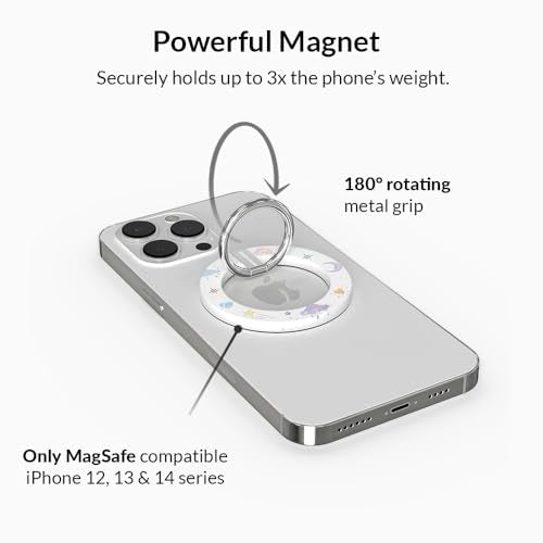 VELVET CAVIAR Compatible with MagSafe Phone Grip - Magnetic Ring Holder with Adjustable Stand - Removable MagSafe Accessories for iPhone 16, 15, 14, 13, 12 (Sweet Dreams) - color: Sweet Dreams