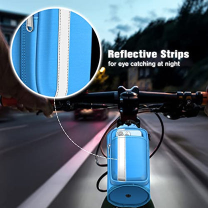 FINPAC Cup Holder for Bike, Universal Water Bottle Holder w/Phone Pockets - color: Blue