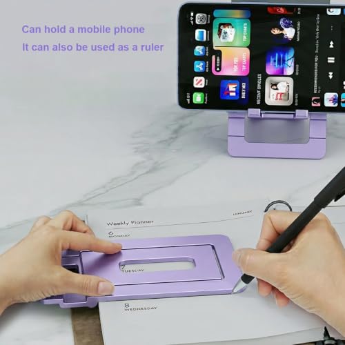 Cell Phone Stand for Desk Foldable Ultra Slim Aluminum,Purple - color: Purple
