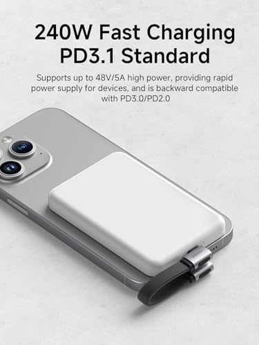 Hagibis 0.33ft 90 Degree USB4 Cable, 80Gbps Data Transfer, 8K@60Hz Video Display, 240W Fast Charging Right Angle USB-C Cable, USB 4 V2.0 Cable for iPhone 17 16 15 Pro Max, iPad Pro, Thunderbolt 5/4