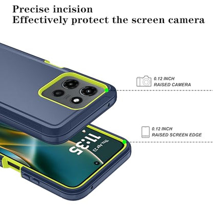 Qinmay Phone Case for Motorola Moto G 2025/Moto G Play 5G 2025 Case with HD Screen Protector, Heavy Duty Shockproof & Dropproof 3-Layer Cover Phone Case,DarkBlueGreen - color: DarkBlueGreen