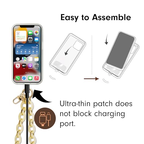 Sonix Phone Wristlet - Detachable Universal Smartphone Wrist Strap, Hands-Free Lanyard Cellphone Bracelet with Tether Tab - color: Ivory Marble