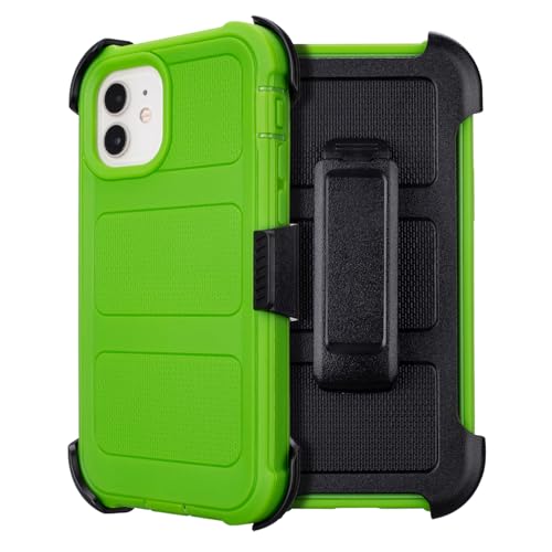 for Defender Case iPhone 12 Case with Belt Clip Holster Kickstand Rugged | Heavy Duty iPhone 12 Phone Case with Dustproof Port Protection Cover for iPhone 12 Case Protective Outdoor Shockproof Green - color: Green