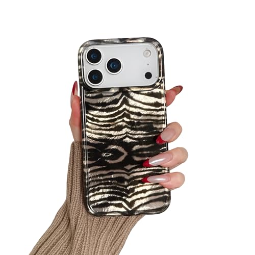 for iPhone 17 Pro Max Glitter Leopard Print Phone Case, Sparkly Cheetah Animal Pattern Clear Soft TPU Shockproof Protective Cover for Women Girls (Zebra Stripe, for iPhone 17 Pro Max) - color: zebra stripe, size: For iPhone 17 Pro Max