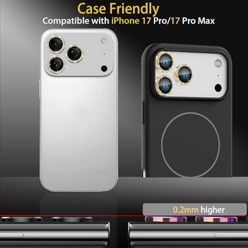 Camera Lens Protector for iPhone 17 Pro/17 Pro Max, Diamond Gold - color: Diamond Gold