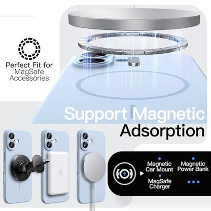 JETech Magnetic Slim Case for iPhone 17, Mist Blue - color: Mist Blue, size: iPhone 17