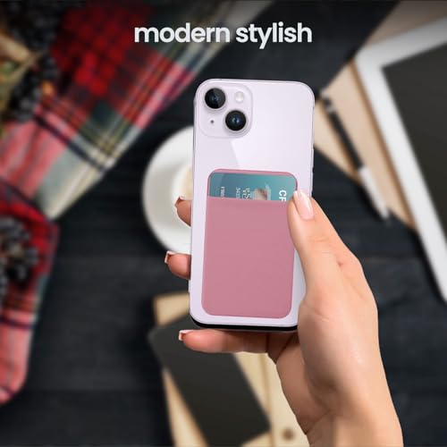 3 PCS Cell Phone Card Holder,Elasticity Fabric Self Adhesive Phone Wallet - color: 2Black+1Navy Blue