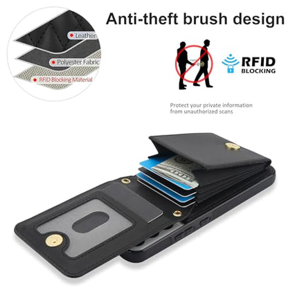 Phone Case for Samsung Galaxy S22 5G Wallet Cover with Tempered Glass Screen Protector Credit Slot Card Holder Crossbody Strap Stand RFID Blocking S 22 22S 4G G5 6.1 inch Women Men Girls Black - color: Black