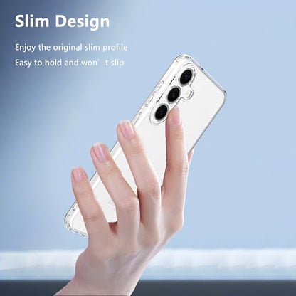 for Samsung Galaxy S25 FE Clear Case with 2 Pack Screen Protector, Shockproof Soft TPU Bumper and Hard PC Back Phone Case,Non-Yellowing,Anti-Scratch,Slim Fit Cover Case for Galaxy S25FE. - color: Samsung Galaxy S25 FE