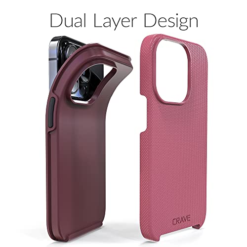Crave Dual Guard for iPhone 14 Pro, Shockproof Protection Dual Layer Case for Apple iPhone 14 Pro (6.1") - Berry - color: Berry