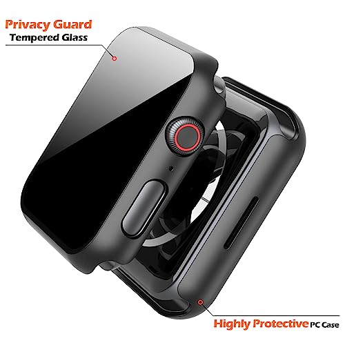 Misxi Privacy Case for 40mm Apple Watch SE3/SE2/SE/Series 6/5/4 - color: 1 Black + 1 Transparent, size: 40mm