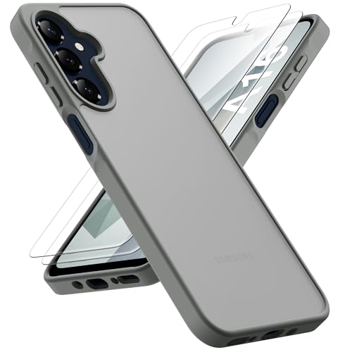 ORETECH for Samsung Galaxy A16 Case, Samsung Galaxy A16 5G Phone Case with 2 Pack HD Screen Protector, Translucent Matte Back Military Grade Shockproof Anti-Fingerprint Protective Cover - Grey - color: Translucent Back - Grey, size: Samsung Galaxy A16