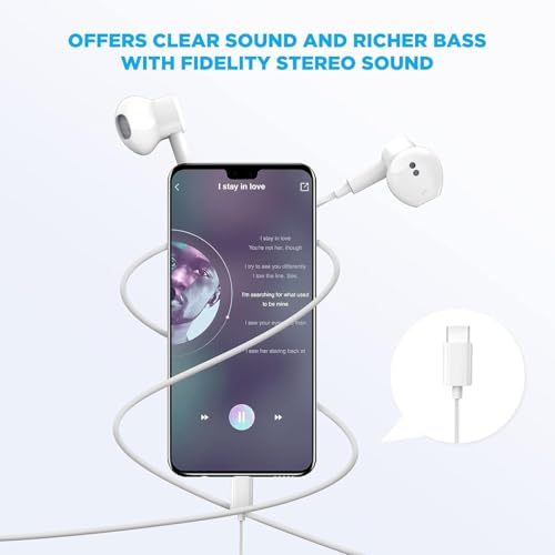 Pcwfbzf 2 Packs USB C Headphones Earbuds Wired for iPhone17/16/15, iPad Pro - size: 2 Pack