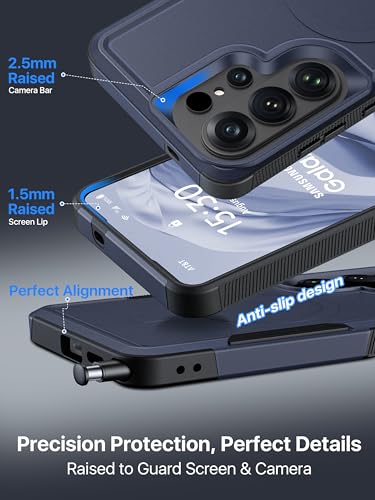 for Samsung Galaxy S26 Ultra Case Dual-Layer Shockproof Blue | Fit for Magsafe, Rugged Heavy Duty Military-Grade Protection, Matte Finish Scratch Resistant Anti-Fingerprint, S 26 Ultra - color: Blue