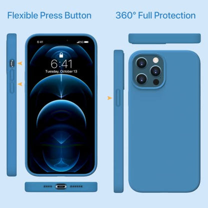 miracase Compatible with iPhone 12 Pro Max Case, [Soft Anti-Scratch Microfiber Lining], Liquid Silicone Case Gel Rubber Shockproof Drop Protection Phone Case for 12 Pro Max, Capri Blue - color: Capri Blue, size: iPhone 12 Pro Max