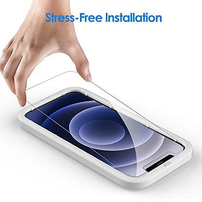 JETech Screen Protector for iPhone 12/12 Pro, 2-Pack | 9H Tempered Glass, HD Clear, Anti-Scratch Protection, Easy Installation Tool - size: iPhone 12/12 Pro